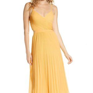 ALI & JAY For the Gram Chiffon Yellow Midi Dress